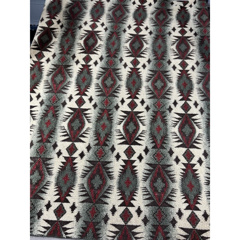 Woolrich Southwest Aztec Patterned Sherpa Blanket Throw 50x68